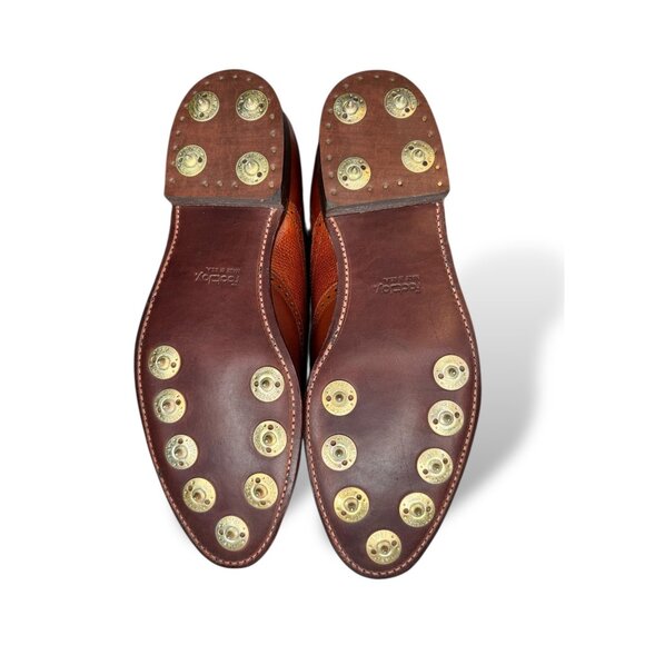 FootJoy Mens Golf Shoes Leather Wingtip Oxford Style 51128 Metal Spikes 12D New - Picture 6 of 11